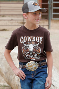 CINCH Boy's Brown S/S Tee