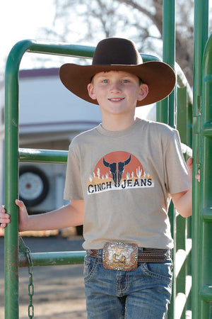 CINCH Boy's Khaki S/S Tee