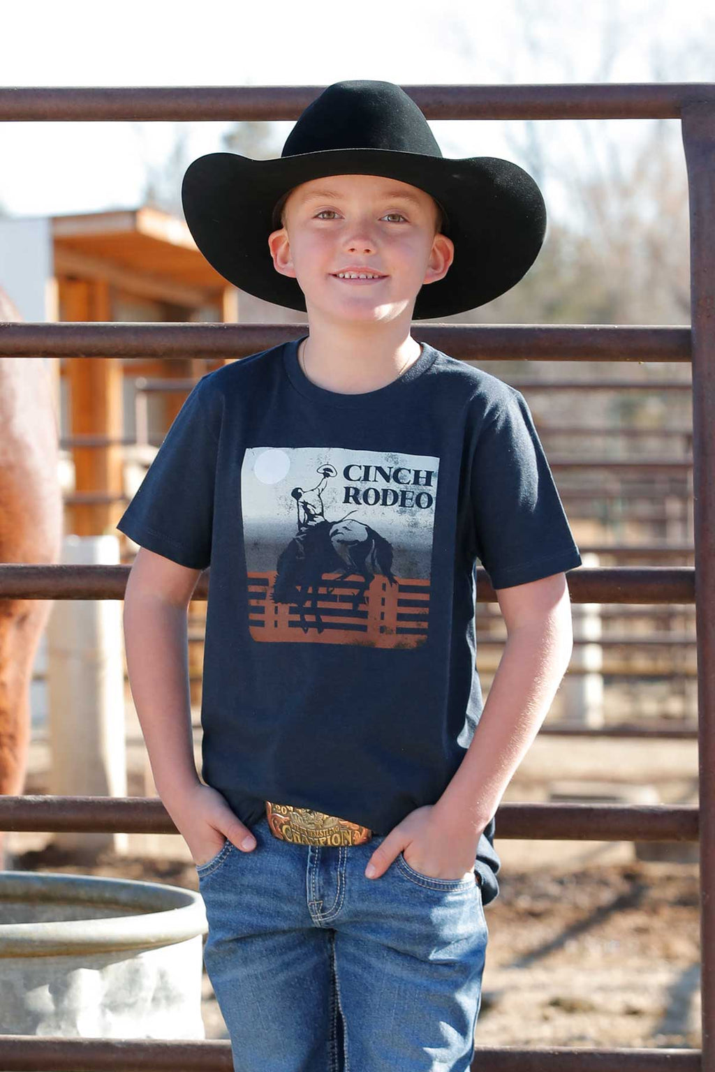 CINCH Boy's Navy S/S Tee