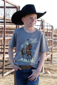 CINCH Boy's Grey S/S Tee