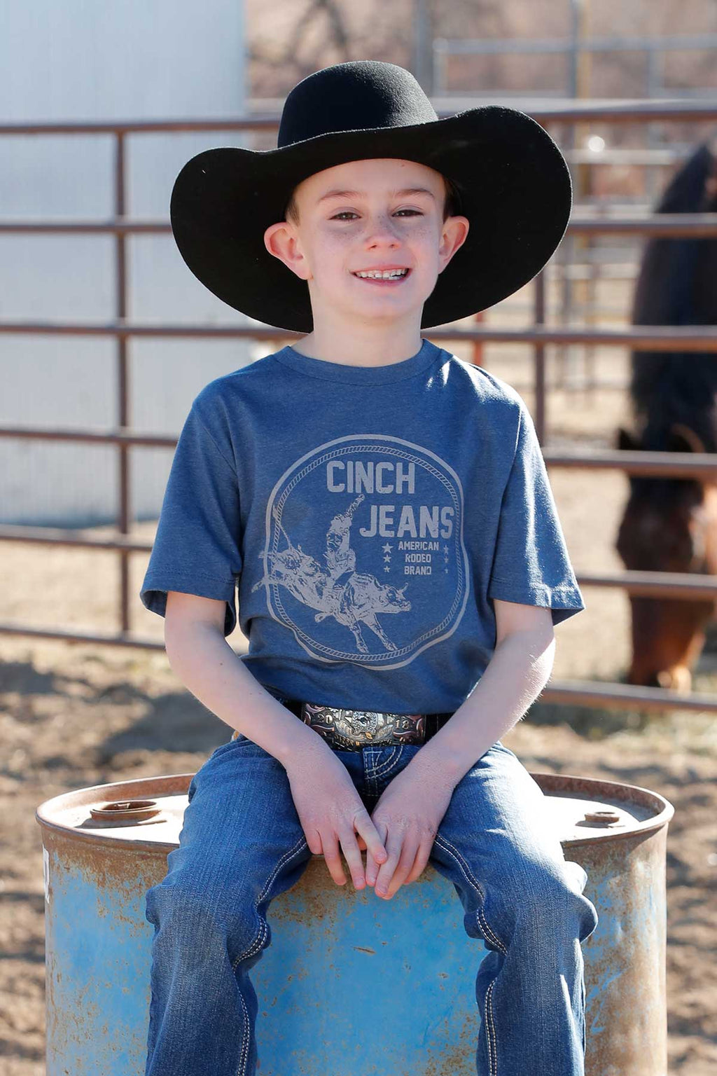 CINCH Boy's Navy S/S Tee