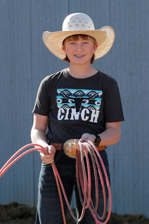 CINCH Boy's Black S/S Tee