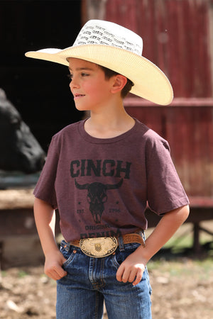 CINCH Boy's Purple S/S Tee