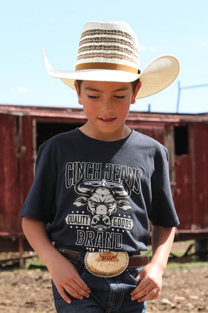 CINCH Boy's Navy S/S Tee