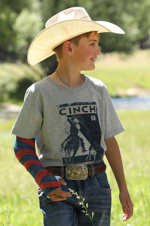 CINCH Boy's Grey S/S Tee