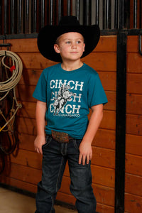 CINCH Boy's Teal S/S Tee