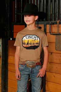 CINCH Boy's Brown Tee