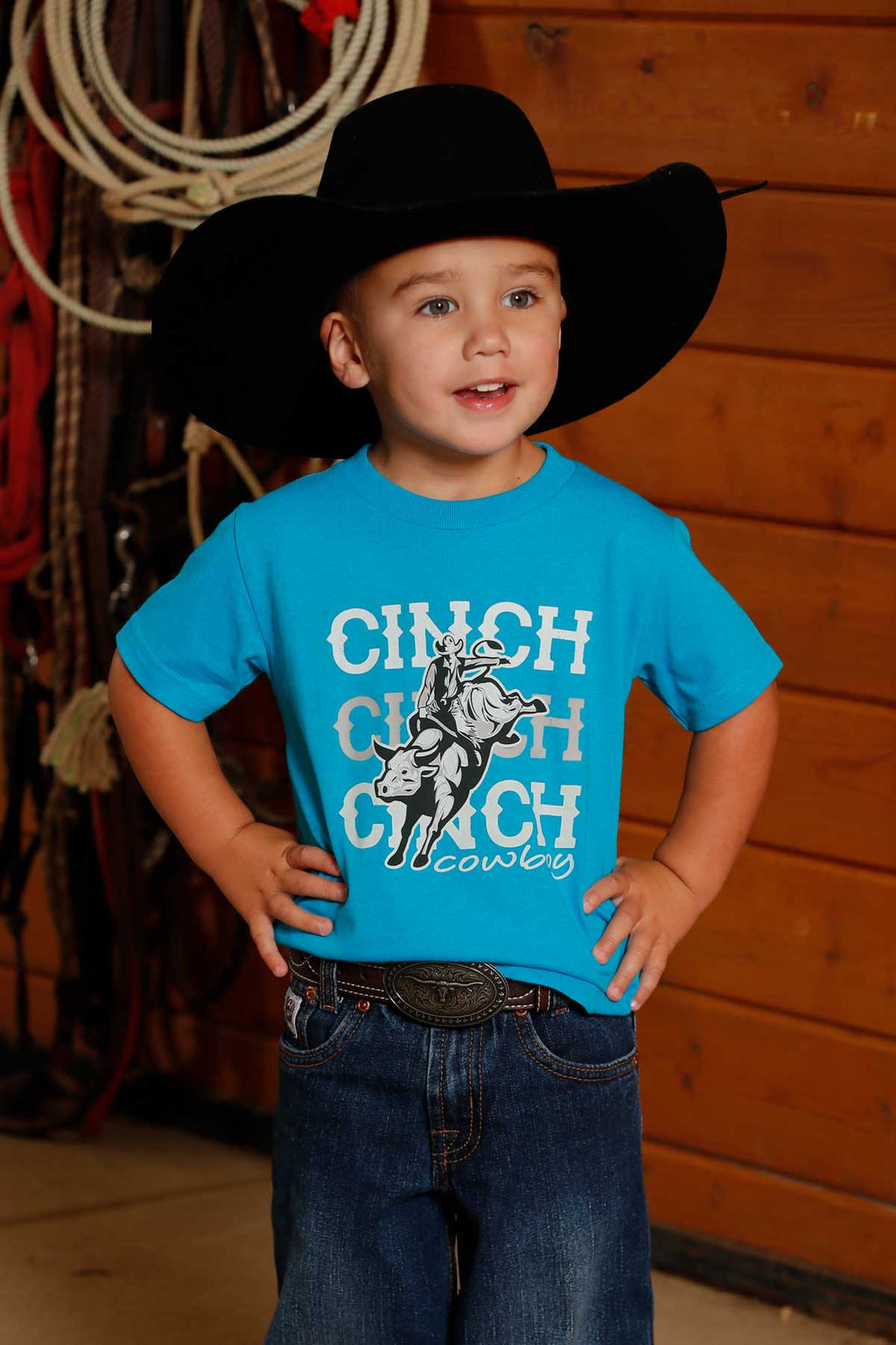 CINCH Boy's Teal S/S Tee