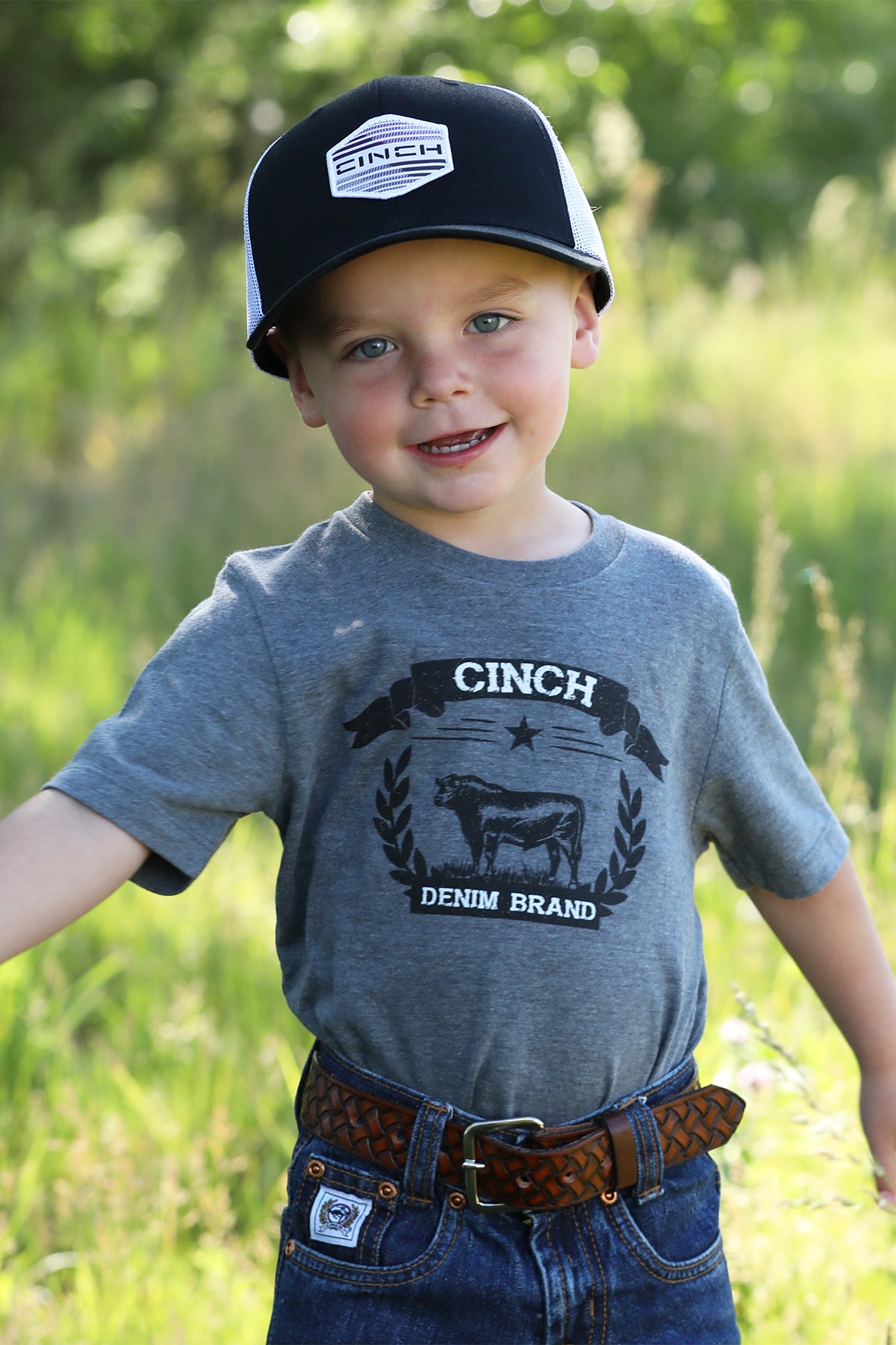 CINCH Boy's Grey S/S Tee