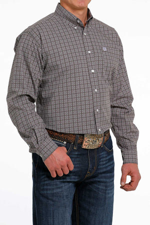 CINCH Men's Brown L/S Button-Down Western Shirt