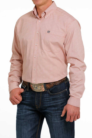 CINCH Men's Orange Button-Down Western Shirt