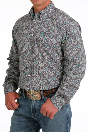 CINCH Men's Grey Button-Down Western Shirt