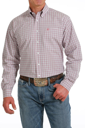 CINCH Men's White Plaid Button-Down Western Shirt