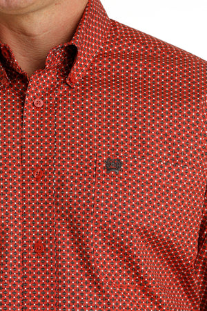 CINCH Men's Red Button-Down Western Shirt