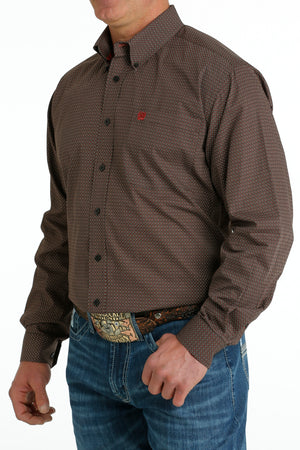 CINCH Men's Brown L/S Button-Down Western Shirt