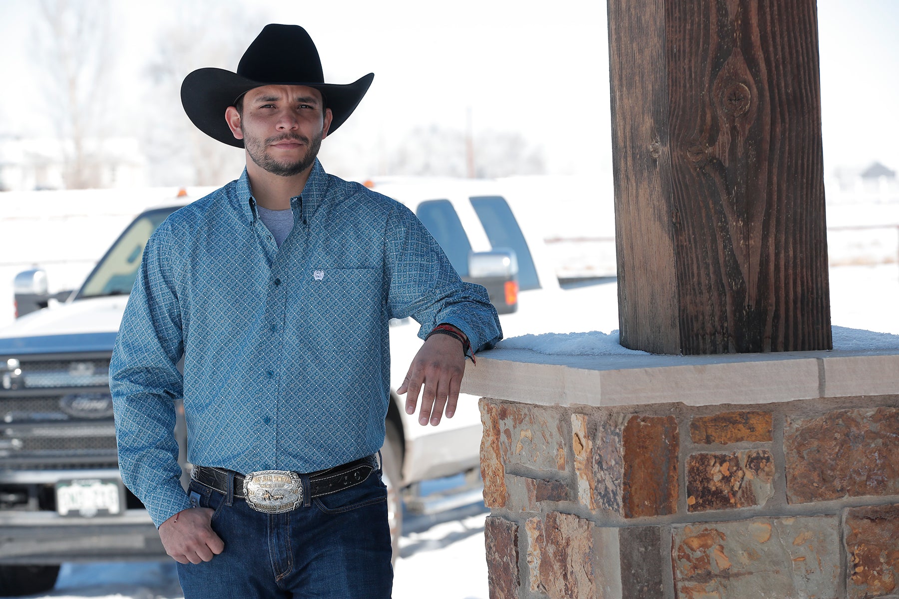 CINCH Men's Blue L/S Button-Down Western Shirt