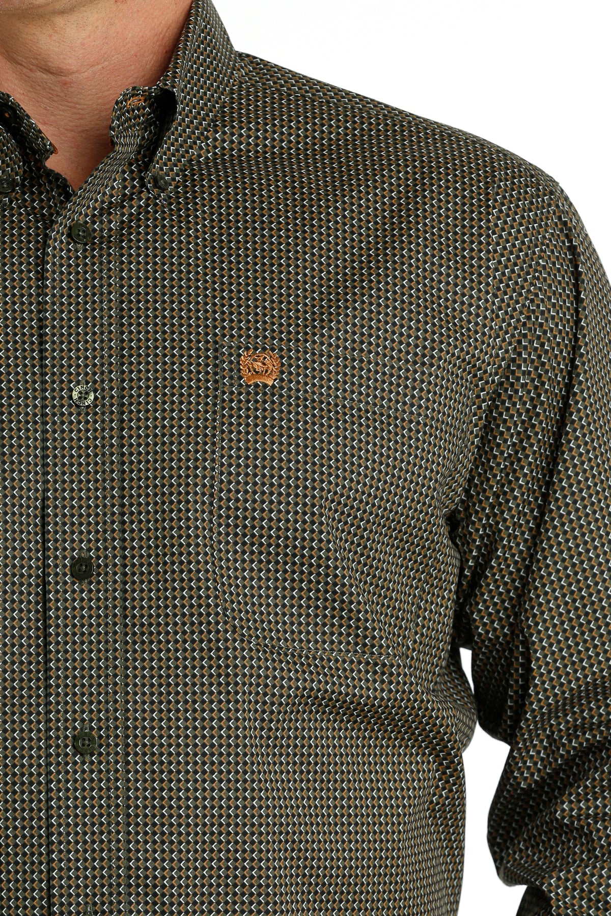 CINCH Men's Olive L/S Button-Down Western Shirt