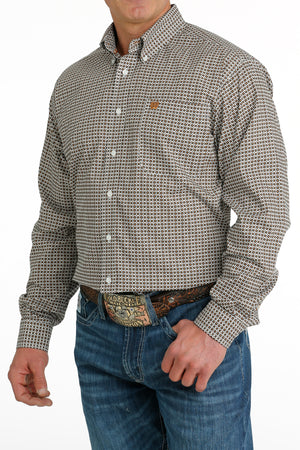 CINCH Men's White L/S Button-Down Western Shirt