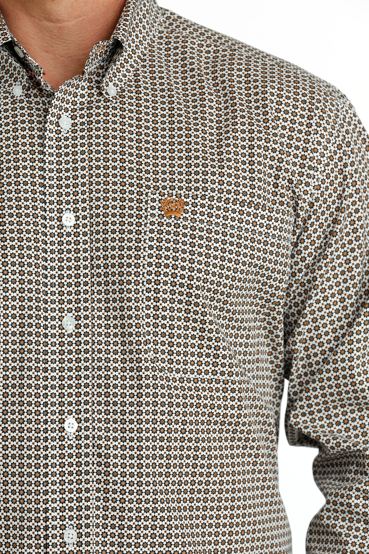 CINCH Men's White L/S Button-Down Western Shirt