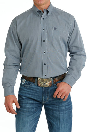 CINCH Men's Light Blue Striped L/S Button-Down Western Shirt