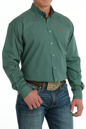 CINCH Men's Turquoise Button-Down Western Shirt