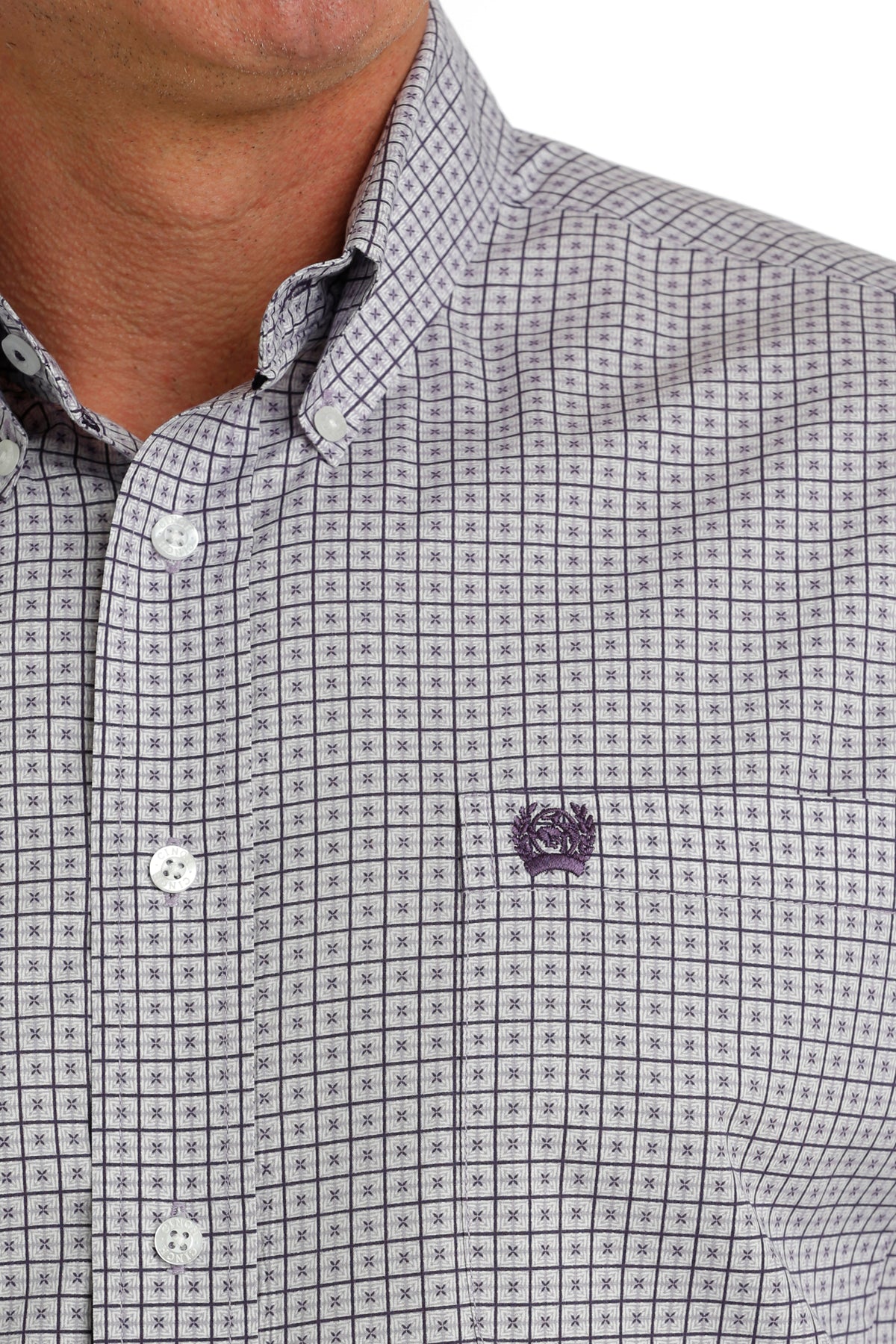 CINCH Men's Purple Button-Down Western Shirt