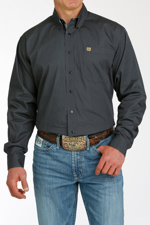 CINCH Men's Charcoal Button-Down Western Shirt