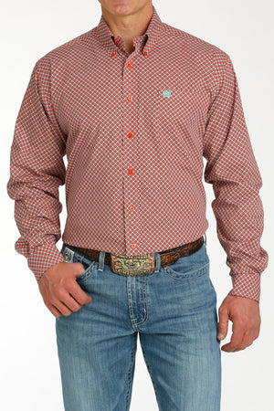 CINCH Men's Red Button-Down Western Shirt