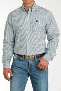 CINCH Men's Light Blue Button-Down Western Shirt