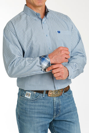 CINCH Men's Light Blue Button-Down Western Shirt