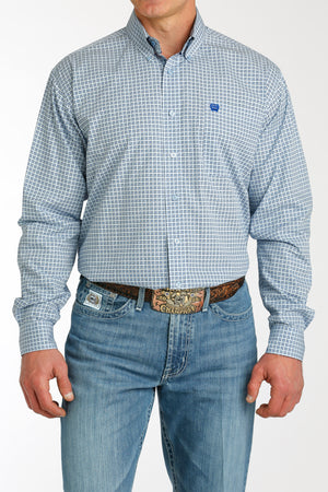 CINCH Men's Light Blue Button-Down Western Shirt