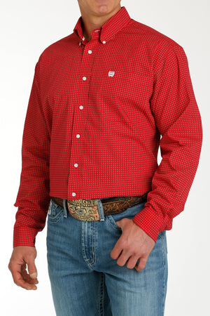 CINCH Men's Red Button-Down Western Shirt