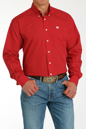 CINCH Men's Red Button-Down Western Shirt