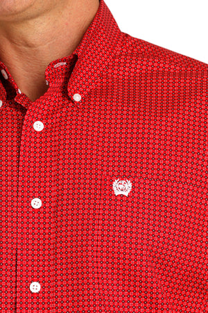 CINCH Men's Red Button-Down Western Shirt