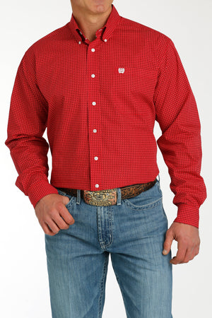 CINCH Men's Red Button-Down Western Shirt