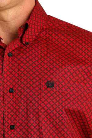 CINCH Men's Red Button-Down Western Shirt