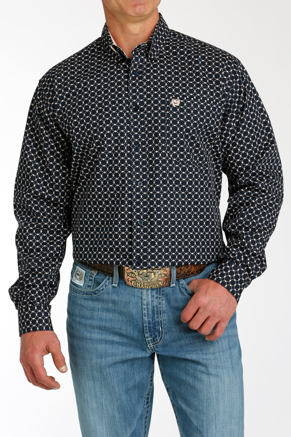 CINCH Men's Navy Button-Down Western Shirt