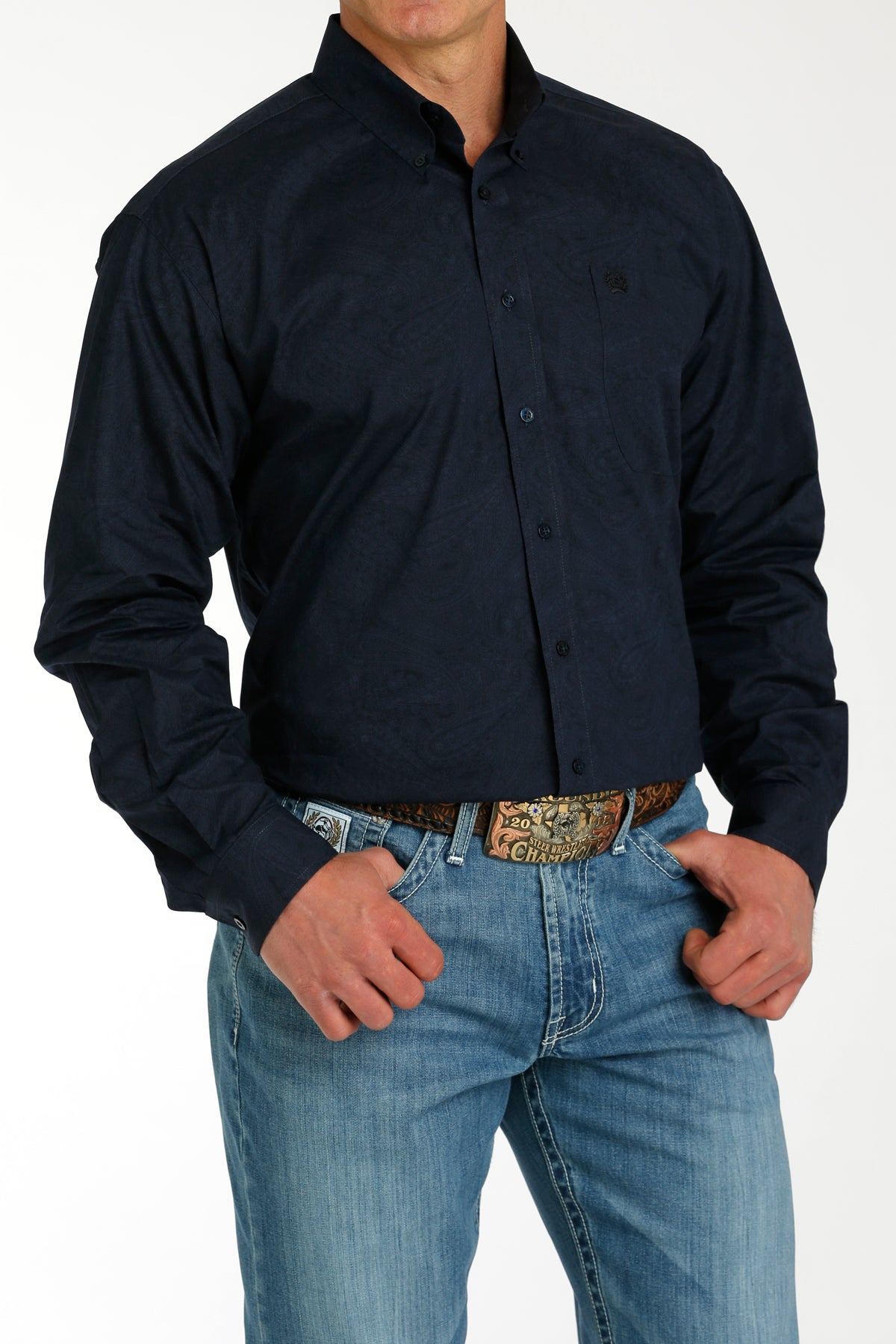 CINCH Men's Navy Button-Down Western Shirt