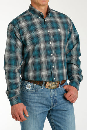 CINCH Men's Teal Button-Down Western Shirt