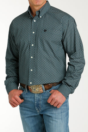 CINCH Men's Teal Button-Down Western Shirt