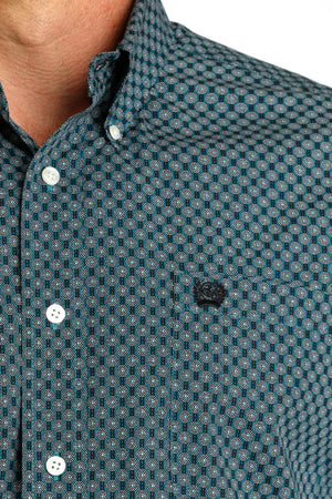 CINCH Men's Teal Button-Down Western Shirt