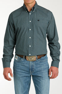 CINCH Men's Teal Button-Down Western Shirt