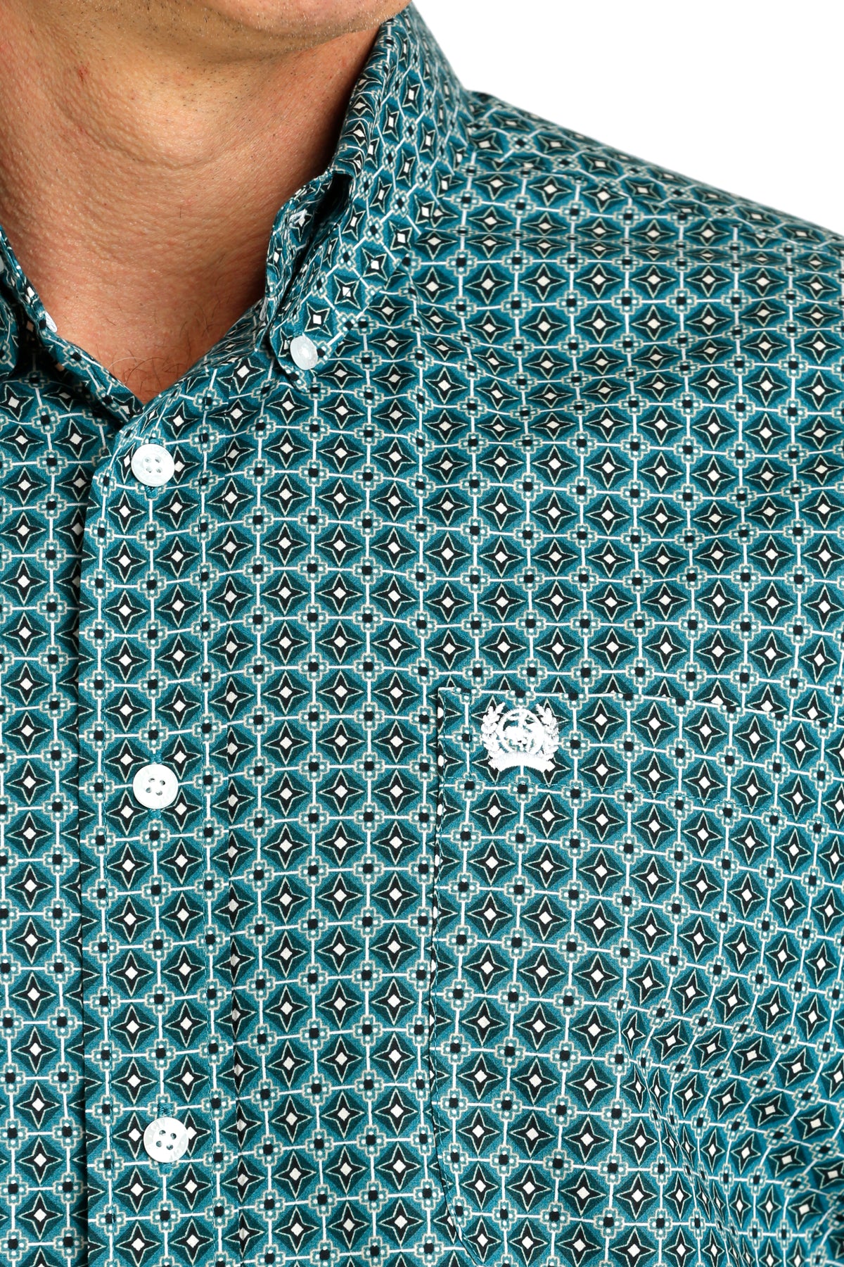 CINCH Men's Teal Button-Down Western Shirt