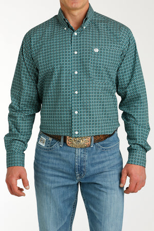 CINCH Men's Teal Button-Down Western Shirt