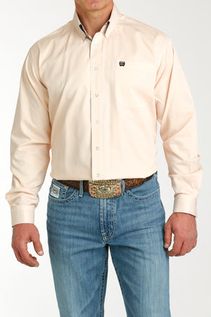 CINCH Men's Coral Tencel Pinstripe Button-Down Western Shirt