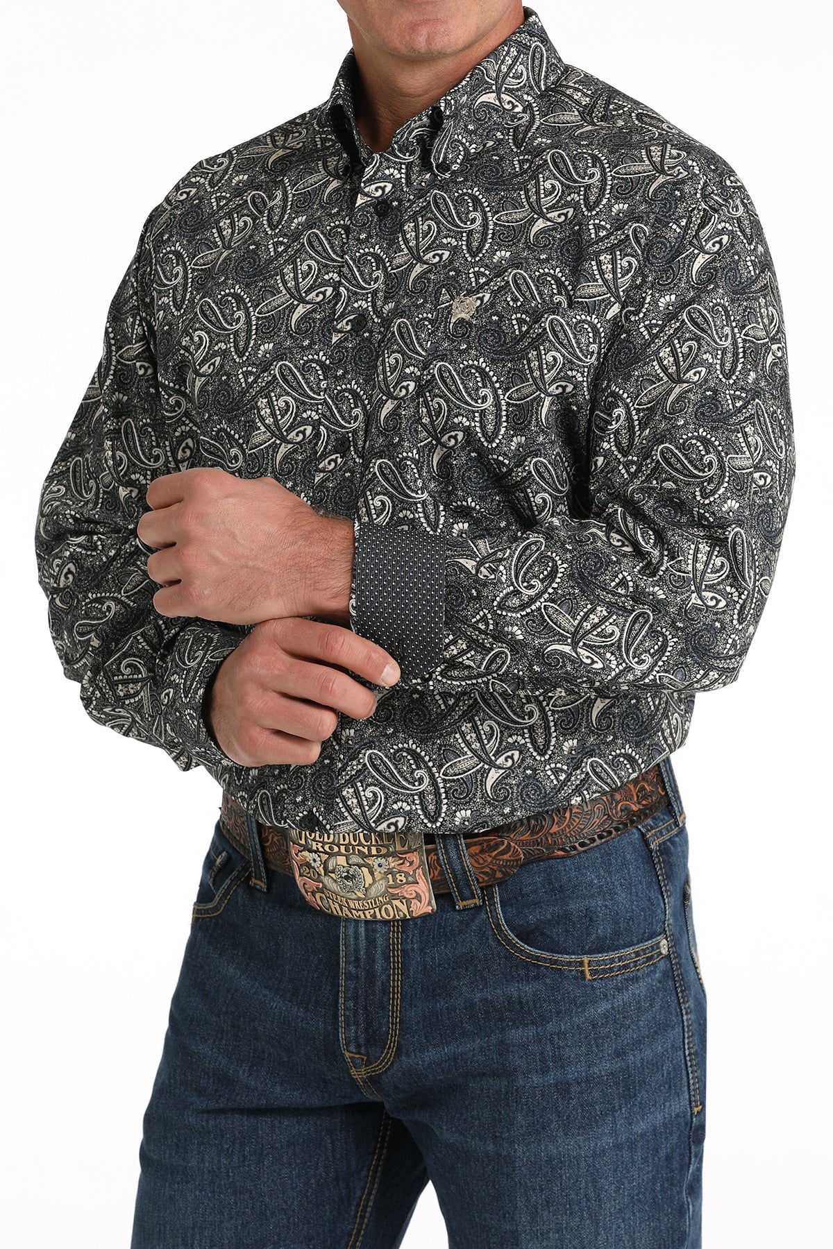 CINCH Men's Black Button-Down Western Shirt