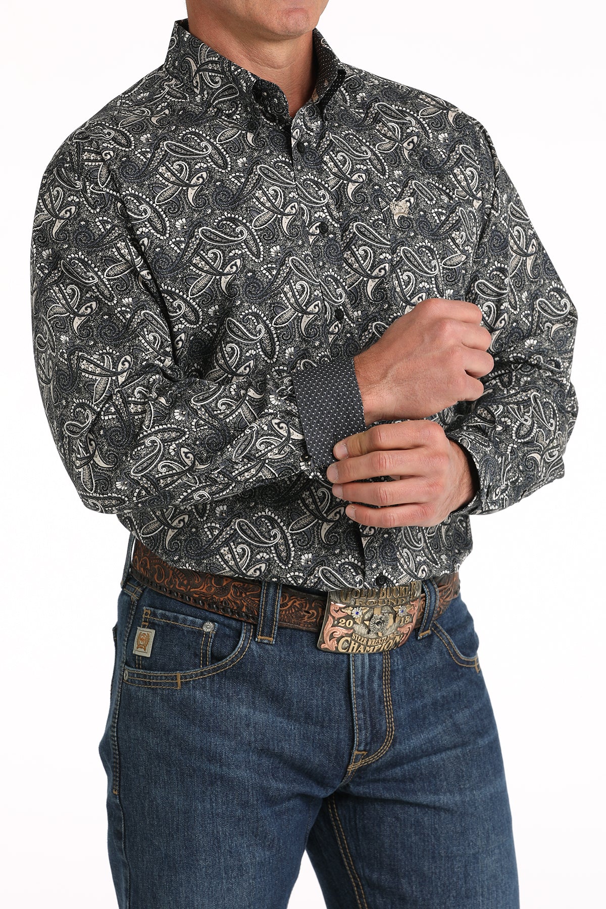 CINCH Men's Black Button-Down Western Shirt