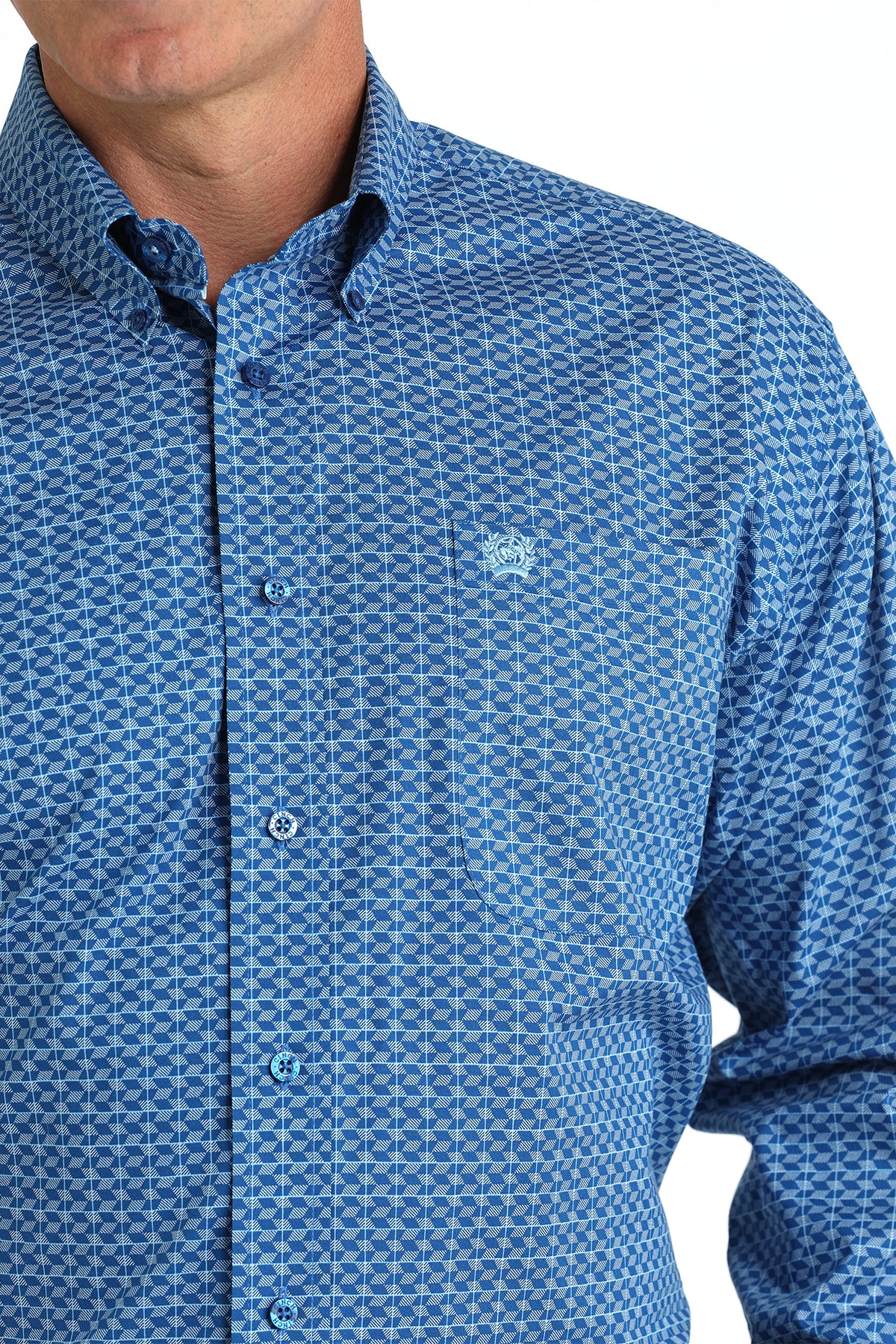 CINCH Men's Blue Button-Down Western Shirt