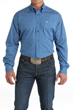 CINCH Men's Blue Button-Down Western Shirt