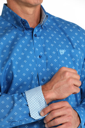 CINCH Men's Royal Blue Button-Down Western Shirt